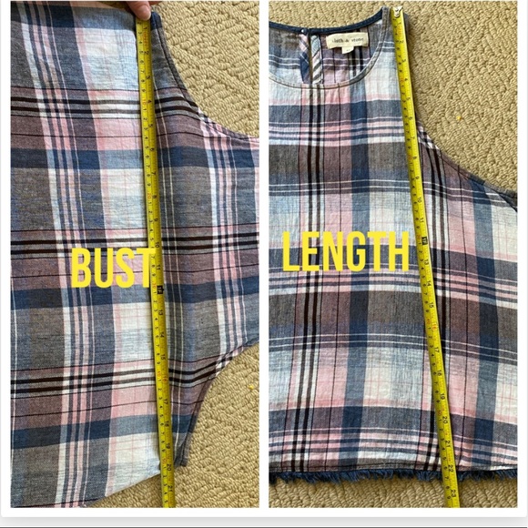 Anthropologie Cloth & Stone Plaid Fringe Tank - Picture 5 of 6